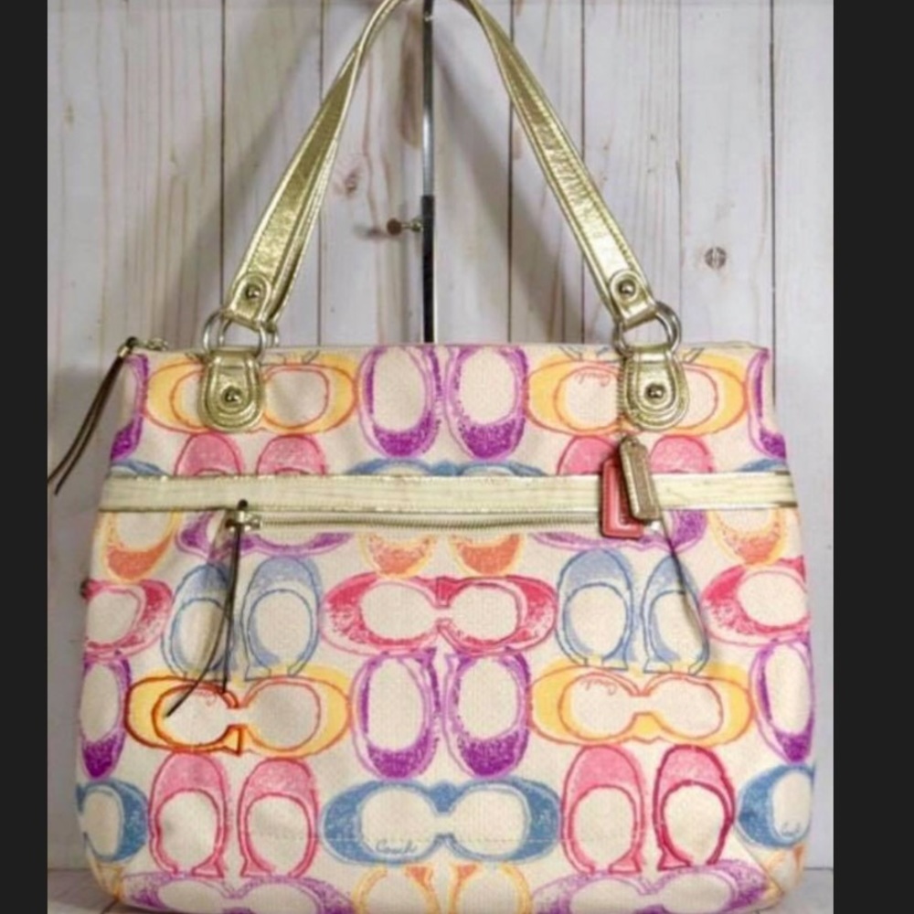 Coach multicolored tote. Large. Spring/Summer.